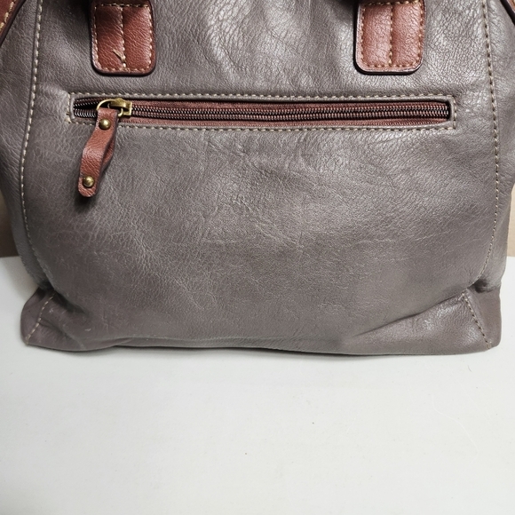 b.o.c Born Vegan Gray/Tan Top Handle Satchel Handbag - Picture 6 of 10